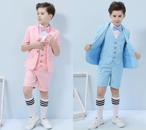 Handsome Boys Formal Occasion Business Suit Boy Birthday Party Suits Prom Business Suits Boy Flower Girl(Jacket+Pants+Vest+Bow Tie) NO:005
