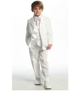 2019 Top Venda Cor Branco Ou Marfim Quatro Peças (Jacket + Pants + Bow Tie + Vest) Desgaste Feito Sob Encomenda Dos Meninos Tuxedos Barato Do Menino Ternos Formais