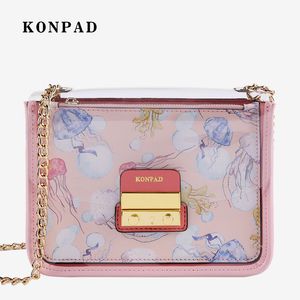 Pink sugao fashion Jelly shoulder bag luxury designer messenger crossbody bag high quality women chain transparentl bag 2piece/suit