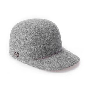 Autumn Winter Women Wool Fedora Hat with M Letter Classic Dome Equestrian Hat Outdoor Warm Girl's Cap Fashion Peaked Cap