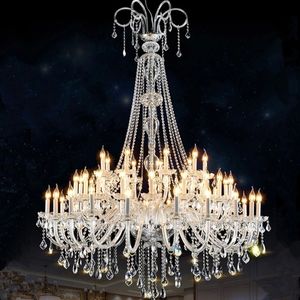 glass crystals for chandeliers Living Room Hotel Large Double Layer chandelier K9 crystal lights luxury chandelier crystal Light