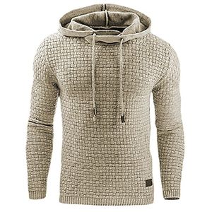 2019 New Casual Hoodie Mäns Hot Sale Plaid Jacquard Hoodies Mode Militär Hoody Style Långärmad Män Sweatshirt