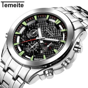 TEMEITE Top Marke Luxus Uhr Männer Wasserdicht männer Quarz Uhren Sport Männliche Militärische Armbanduhr Relogio Masculino Geschenk Box