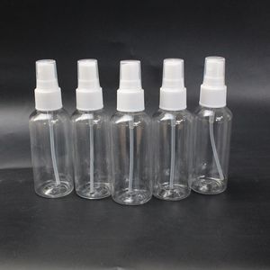 Оптовая продажа пустой 60 мл прозрачной пластиковой тонкой туманной распылительной бутылки для очистки, путешествий, эфирных масел, духов, дезинфекционной воды 800 шт. лот
