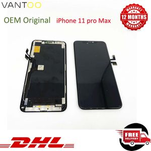 Oryginalne Panele LCD Wyświetlacz dla iPhone 11 Pro Max 3D Ekran dotykowy Digitizer Pełny montaż Czarny Wymiana OLED OLED