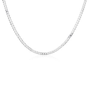 Pläterad Sterling Silver Halsband (16 18 20 22 24 26 28 30) Inchs * 4mm Mäns sidled Halsband DHSN132 Hot Sale 925 Silver Plate Chains Smycken