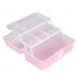 Organizador cosmético Moda Nail Art Tool Box Multi Utilitário Armazenamento 3 Camada Plástica Caso Maquiagem Artesanato Manicure Salon Kit Acessórios