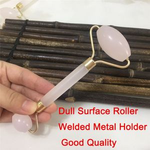 Natural Crysal Różowa twarz Jade Roller Anti Aging Cold Stone Lód Masażer Facial Real Authentic Quartz Gemstone zmarszczki Pulec