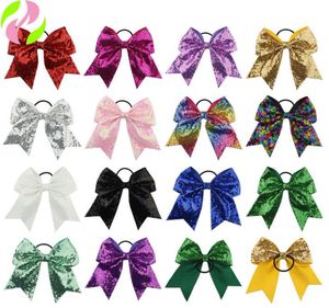 8 Zoll Festes Band Cheer Bow Für Mädchen Kinder Boutique Große Cheerleading Haarschleife Kinder Pailletten Haarschmuck GB1666