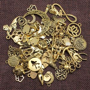 100 grammi 3 colori argento antico bronzo antico oro mix disegni ciondolo in lega di zinco ciondolo per creazione di gioielli