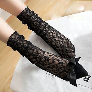 Girls Womens fashion lace floral socks Ankle-High Summer Ladies Girls Sweet Elastic Fashion Transparent Fishnet Socks white black Green