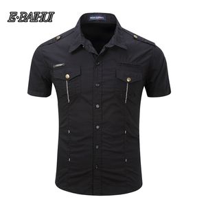 E-BAIHUI Polo in cotone da uomo Camicia militare di alta qualità Camicetta ampia T-shirt classica solida da uomo Polo 55888