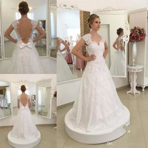 Amazing Sweetheart Neck A-line Wedding Dresses Floor-length Appliques Beaded Backless Bridal Wedding Gowns Vestido De Casamento