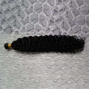 100g Kinky Curly I Wskazówka Przedłużanie Ludzkich Prawdziwe Brazylijskie Włosy Keratyn Pre Bonded Fusion 1g Keratyn Stick Tip Work Extensions 10 