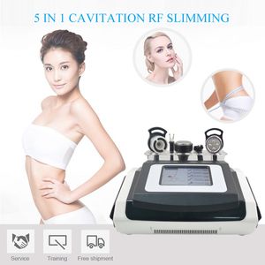 Ny professionell 5 huvud Kavitation RF Slimming Machine Liposuction Cavitation Multipolar Utrustning Ultraljud Vakuum Tripolar RF