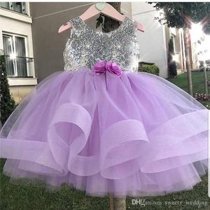 Billiga Princess Lace Flower Girls Dress Custom New Girls Födelsedagsfestklänningar