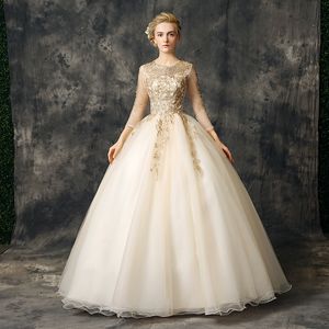 2019 3/4 Long Sleeve Appliques Beading Ball Gown Quinceanera Dresses Plus Size Sweet 16 Dresses Debutante 15 Year Formal Party Dress BQ143