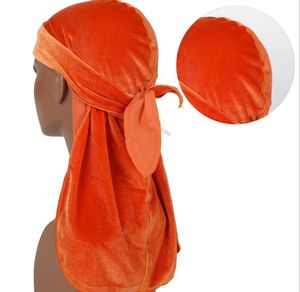 Yeni erkek kadın kadife durag bandı şapka spor egzersiz spor Türban moda korsan eşarp kap kaput kravat geri headwrap saç accessaries