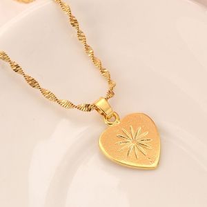 NEUE HEIßE Romantische Herz sonnenblume Anhänger Halskette kette Ohrringe sets Schmuck Echtes Feines Gold GF Bead Halsketten Sets Frauen