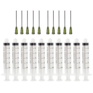10ml Syringes with 14Ga 1.5'' Blunt Tip Needle - Great for Glue Applicator, Oil Dispensing (Pack of 10)