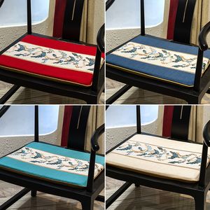 Chinese Embroidery Pine Tree Cotton Linen Seat Cushion Sofa Chair Anti-slip Seat Pads Cushions Seats Dining Chair Armchair Seat Mats