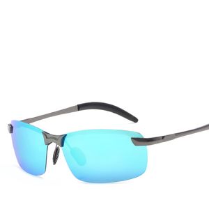 Lyxmän polariserade solglasögon kvinnor klassisk kör utomhus sport Rimless metall polariserad cykel solglasögon manlig goggle UV400