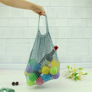 Reusable Fruit Shopping Green Shopping Bag String Grocery Shopper Tote Cotton woven net bag net pocket DHL