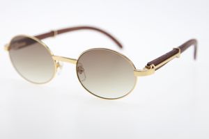 Round Vintage Gold Wood Sunglasses 51551348 men famous Frame Decor frame Glasses Good Quality Fashion metal Eyeglasses Size:55-22-135mm