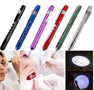 7 Color White Yellow Beam LED Pen Light Flashlight Torch portable aluminium alloy mini torches Doctor Nurse EMT Emergency lamp