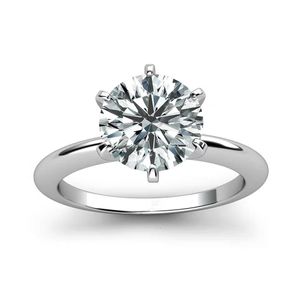 Br￶llopsringar Classic 14K White Gold 1CT 2CT 3CT Moissanite Diamond Ring Jewelry Trendy Party Engagemen Jubileumsring