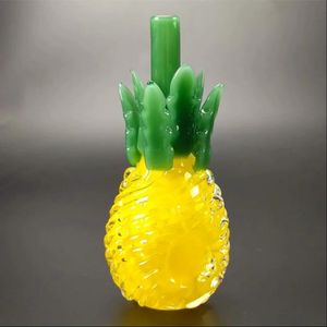 Śmieszne Kolorowe Pineapple Glass Rury Handmade Żółty Palenie Pipe Pyrex Bubbler Łyżka Piękne tytoń akcesoria do palenia