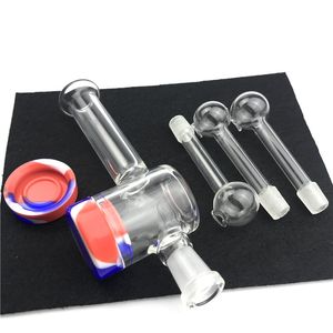 Glass Oil Burner Pipes Kit with Nector Collector Silicone Container Reclaimer 10mm Male Smoking Pipe for Bongs