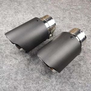 1 piece Top quality Matte Black Exhaust Pipe Car Universal Carbon fiber+Stainless Steel Muffler Tip tailpipes