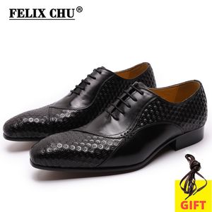 Mens klänning skor äkta läder företag italienska formella skor svart blå spets upp mode tryck kostym skor för män oxford