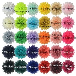 2021 4" big chiffon circle flower for DIY baby headband without clip hair accessory factory offer directly