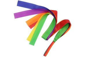 Gym Dance Ribbon Arte ritmica Ginnastica Streamer Baton Twirling Rod Stick Magic Stage Circo Balletto Nastro arcobaleno Giocattoli sportivi 100cm 39.4''
