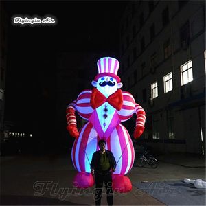 Personlig promenad Uppblåsbar clowndräkt 3,5 m röd belysning Blow Up Clown Puppet med LED -ljus för Parade Night Show