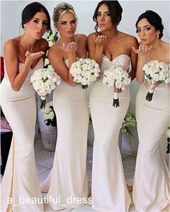 Novo festa de casamento eventos Simples Sereia Sweetheart dama de honra vestidos sem mangas baratos longos damas de honra vestidos feitos sob encomenda