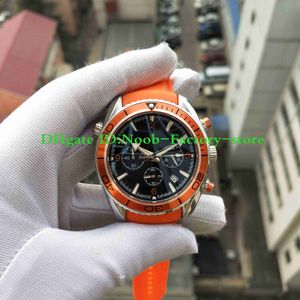 工場販売の時計の写真良質のクォーツ クロノグラフ作業オレンジ ラバー ストラップ カレンダー時計メンズ腕時計