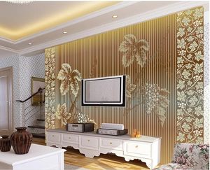 uva fundo dourado Europeia TV parede papel de parede para paredes de 3 d para sala de estar