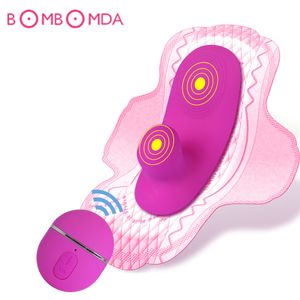 Portátil Clitoral Estimulador Invisible Calmo Panty Vibrador controle remoto sem fio vibratório ovo Sex-brinquedos para as Mulheres Masturbator Y191219