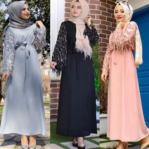 Sequin Tassel Abaya Dubai Мусульманское Hijab платье Abayas для женщин KAFTAN CAFTAN Исламская одежда Турецкие платья одежда Femme