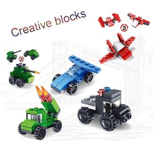 Hot building blocks three changes diy toy combination building block five in one fire racing tank children educational toy gift kids toys