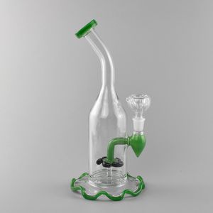 Neue Glas-Wasser-Bong-Rauchpfeife mit bunten Lippen, Glaspfeifen zum Rauchen von Bohrinseln, 8 Zoll, weiße und grüne Farbe