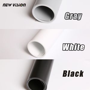 Freeshipping Nero Grigio Bianco PVC Foto Fotografia Studio Illuminazione Sfondo Sfondo Panno 68 cm * 130 cm tre tipi di colore