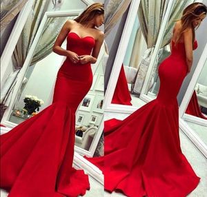 2020 yeni Büyüleyici Kırmızı Sweetheart Abiye Giyim Formals Denizkızı Uzun Backless Artı boyutu leke Balo Abiye Ucuz Gelinlik Wear