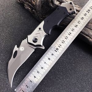 X76 Taktisk vikkniv 5CR15MOV 57HRC Titan Hunting Survival Pocket Knifer Multi använder Cutter Outdoor Curved Blades gratis frakt med vatten