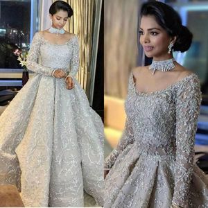 Роскошные сияющие шариковые платья свадебные платья Scalloped Crystal Sequin Plus Размер свадебное платье Puffy Vestido de Novia
