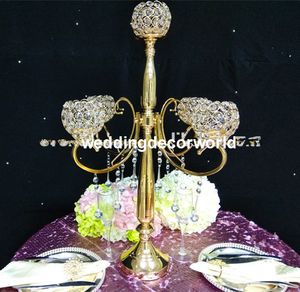 Nowy styl Tall Duży Stół Top Kryształowy Żyrandol Kwiat Stojaki Centerpieces na wesela BEST01026