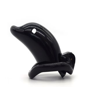 Man Chastitiy Cage Black Dolphin Resin Penis Lock Male Chastity Devices 4 Sizes Snap Rings JJ Control BDSM Sex Toys